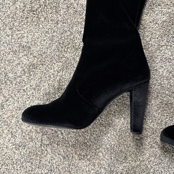 Stuart Weitzman Highland Nero Stretch Velvet Over-the-Knee Boot sz 8 New Imperf - Picture 3 of 16